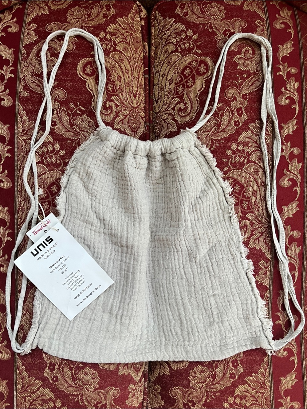 Drawstring Backpack – Textured Everyday Tote - Picture 2 of 3